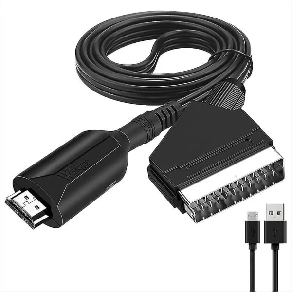 HDMI til scart-kabel 1 meter lang direkte tilkobling Praktisk konvertering Fk