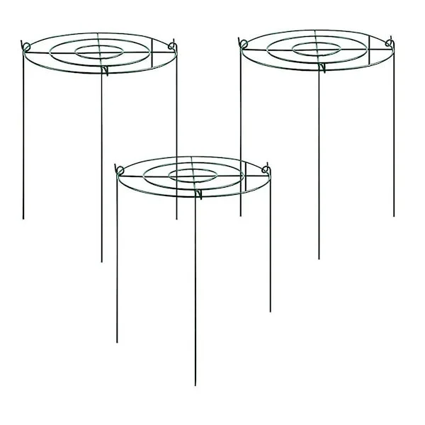 3 set pionstöd, växtstöd med bågar och galler med 4 ben, växtstöd, blomstöd-XF12-