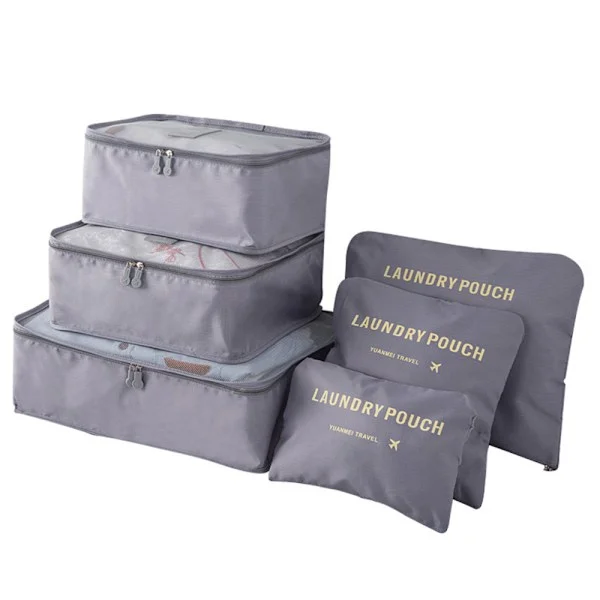 Packpåsar i 6 delar – packkuber / organiseringspåsar / klädförv