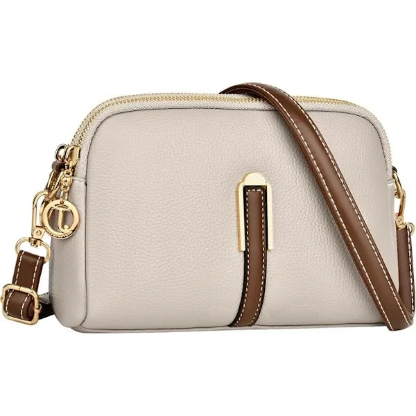 Small Crossbody Bag for Women, Leather Bags, Ladies Phone Bag with Adjustable Wide Strap, Fashionable Zipper Shoulder Bags
