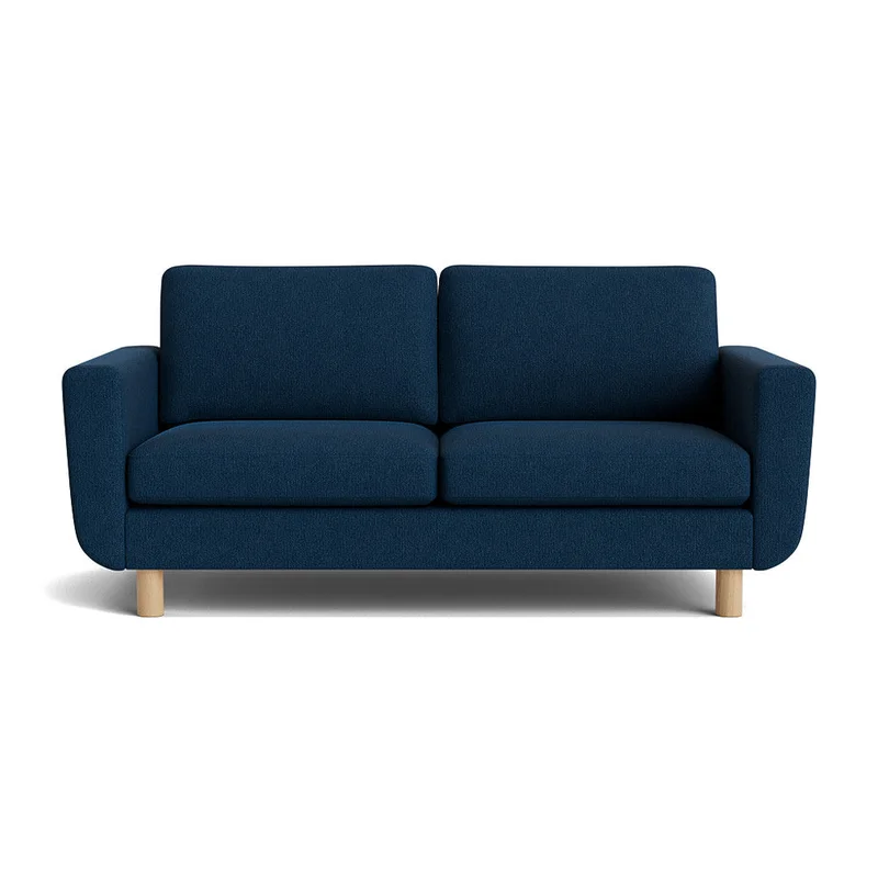 Haven 2-Sitzer-Sofa in Aragon Blau, modernes skandinavisches Design, komfortables Polstersofa für das Wohnzimmer, Breite 86cm, einfarbig.