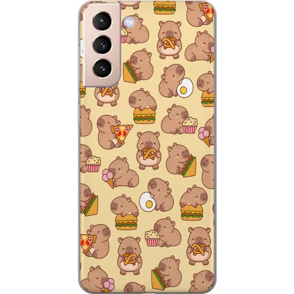 Kompatibelt Mobilskal till Samsung Galaxy S21 Kawaii capybara mobilskal med flera söta figurer