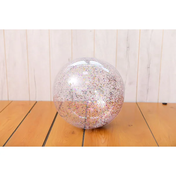 Badboll, vatten- och badboll, 1 glitter uppblåsbar sommarsymbolboll, glitterbadboll leksak för barn vuxna - blandade färger (40 cm)