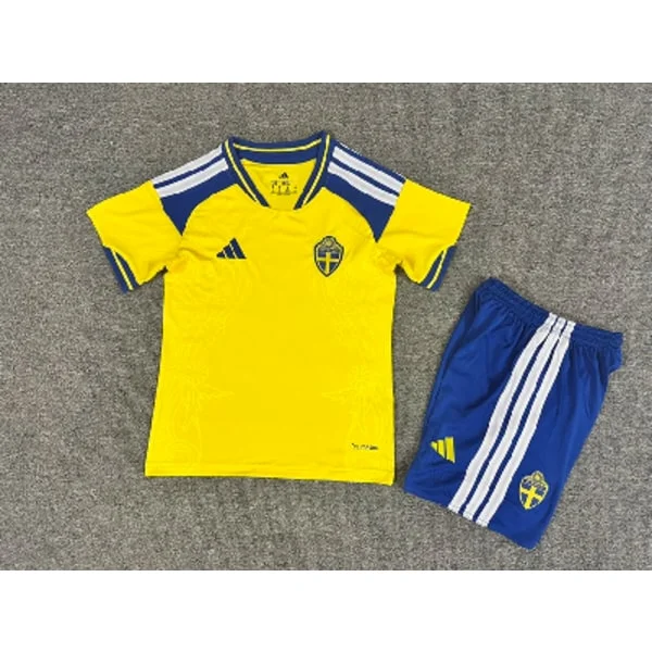 Sverige Fotbollslandslag 2024-2025 Barn Fotbollströja Ungdom Sportskjorta Uniform Träningskit Storlek 26