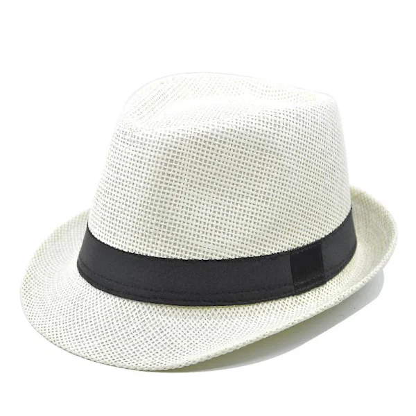 Fashion Retro Hollow Curling Gentleman Halm Hat Rullende Bælte Jazz Hat Kvinde Udendørs Strand Solskygge Hat