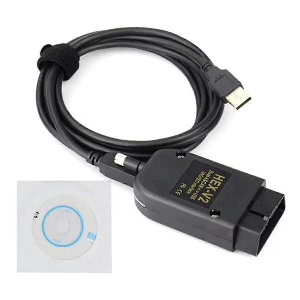 Uusin FT232 V25.3 VAG-skannerityökalu VAG KKL VCDS -kaapeli OBD2-diagnostiikkakaapeli OBD2-skanneri HEX V2 VAGCOM, saksalainen musta