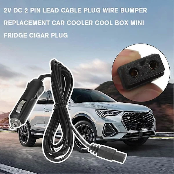 DC 12V Ledningskabel Pluggledning 2-Pin Lader For Bilkjøler Kjøleboks Mini Kjøleskap