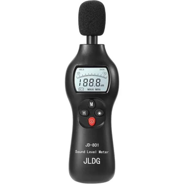 Äänitasomittari, 30-130dB digitaalinen äänitasomittari Max/Min/reaaliaikaisen tiedon pito -toiminnolla, ammattimainen erittäin tarkka desibelimittari