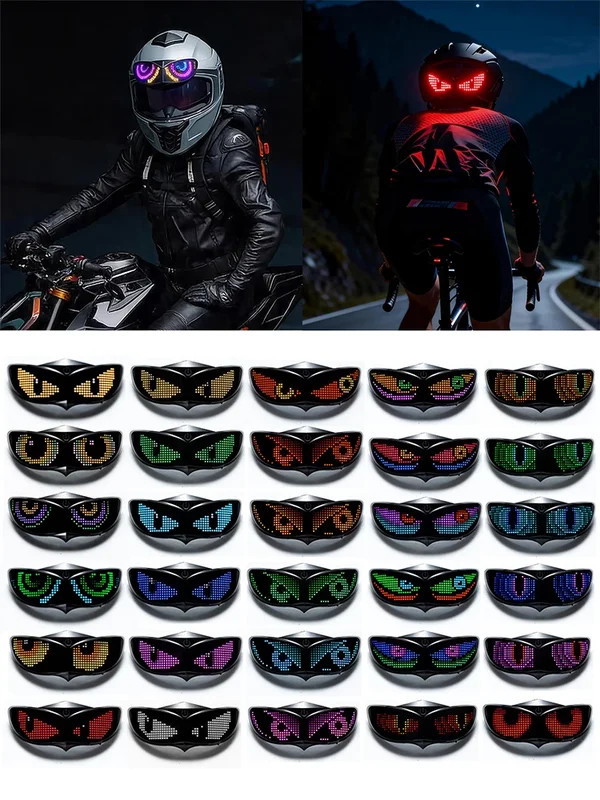 AliExpress - 1 Ensemble d'afficheurs LED intelligents pour casque (sans casque) avec motifs personnalisables pour trottinette, vélo, skateboard, 