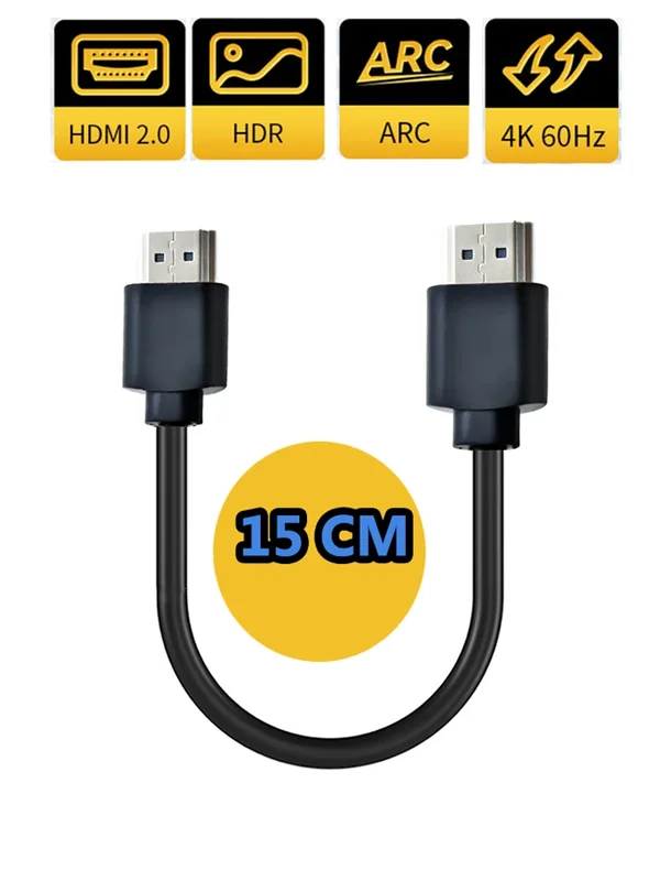 AliExpress - Ultrakurzes HDMI 2.0-Kabel 4K 60 Hz 15 cm 4K HDR HDMI-Kabel mit Arc/CEC/Dolvision unterstützt für Yandex TV Apple TV Box PC HDTV