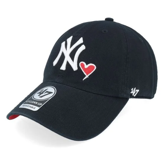 47 Brand - MLB Schwarz Unconstructed Cap - New York Yankees MLB 47 Clean Up Cap Black Dad Cap @ Hatstore