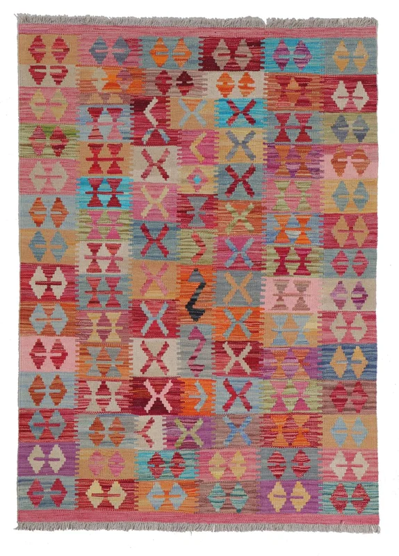101X145 Tapis Kilim Afghan Old Style D'orient Rouge Foncé/Marron (Laine, ) Carpetvista