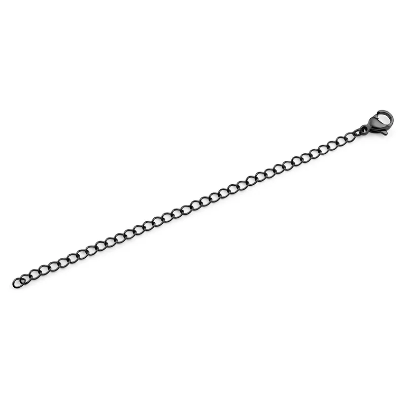 Schwarze 304L Edelstahl Halskettenverlängerung 10 cm für Männer - Edelstahlketten