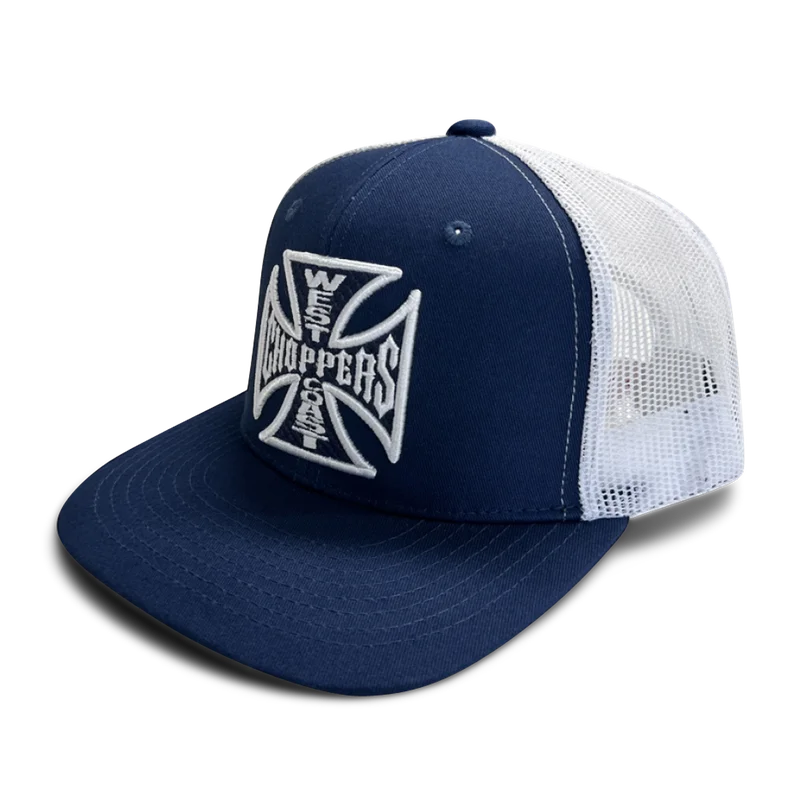 Czapka z Daszkiem West Coast Choppers OG Cross Flatbill Granatowy/Złamany Biały Onesize