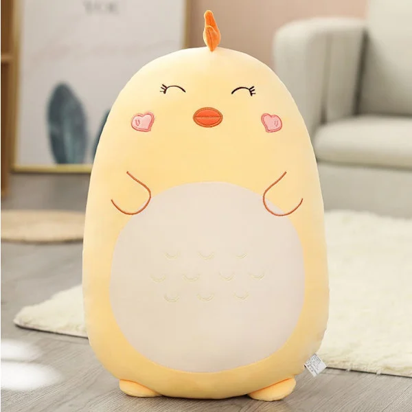 Ny 60 cm Squishmallows plysjleke Kawaii myk stor pute kylling kosedyr pute søt plysjgave til barn hjemmeinnredning kylling