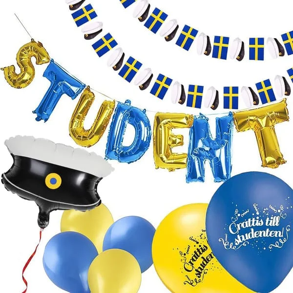 Studentpaket L - Ballonger & Girlanger för Studenten