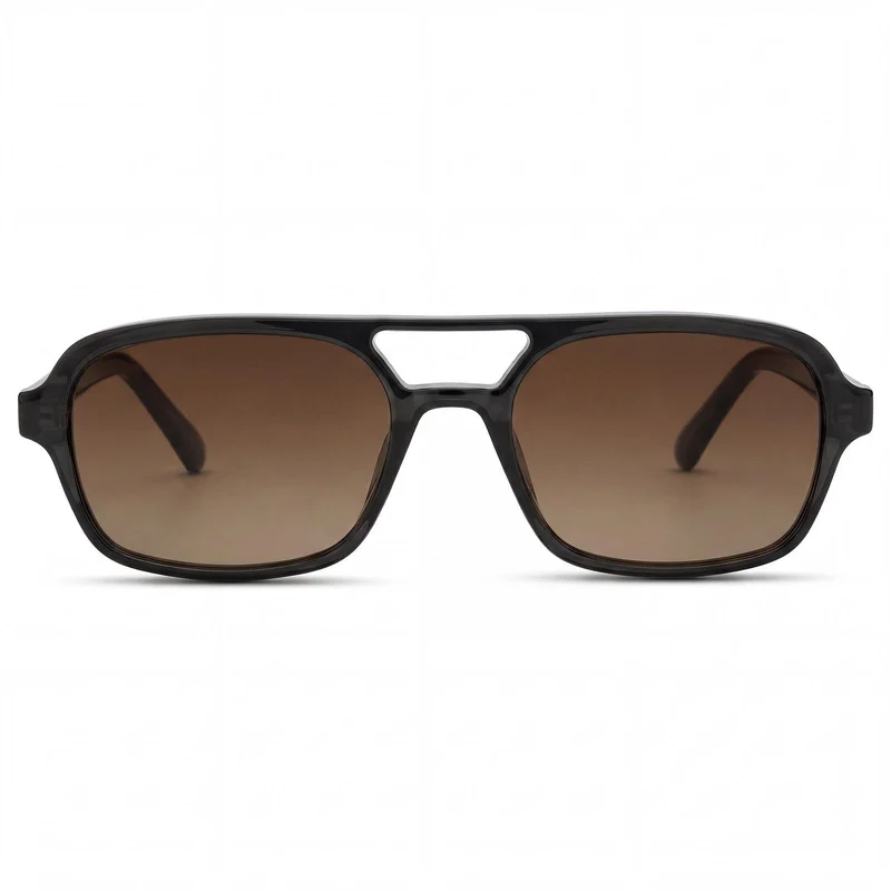 Spectrum | Lunettes de soleil Aviator Noir Fumé & Marron pour hommes - Lunettes de soleil type Aviator