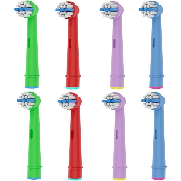 8-pack ersättningsborsthuvuden för barn kompatibla med Oral B eltandborste - ersättningsborsthuvuden för barn