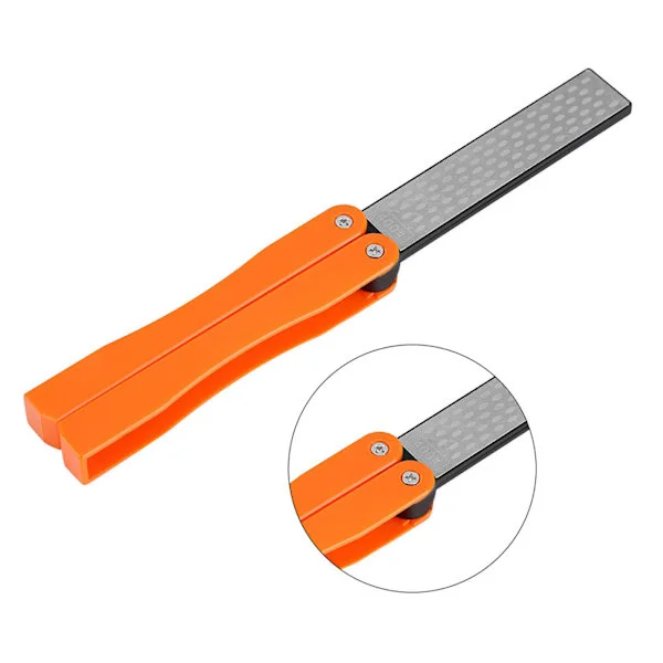 Utendørs Camping Folding Dobbeltsidig 400/600# Slipestein Slipestein Verktøy (Gul)