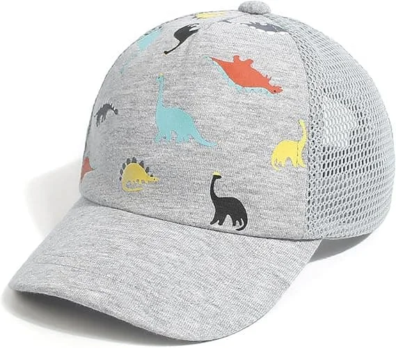 pc, toddler baseball cap, baby hat, sun hat, printed dinosaur pattern, solid color hat for kids