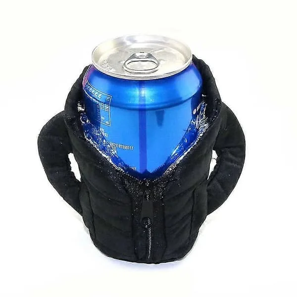 Beverage Cooler Jacket Cover, Isolerende Vestjakke Drikkevarekjøler, Kuleste Gave til Ølskjennere, Far og Kjæreste, Søt Design (Svart)