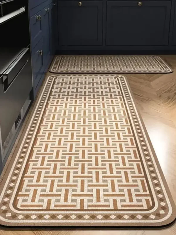 AliExpress - VIKAMA – tapis de cuisine en velours cristal, ensemble de deux pièces, tapis de sol à longue bande absorbant l'eau, antidérapant et 