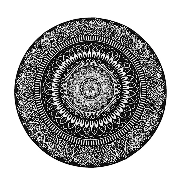 Round rug with mandala flower, rug for the room, non-slip floor mat