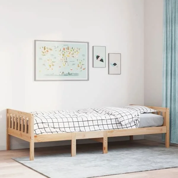 vidaXL Barnsäng utan madrass 80x200 cm massiv furuträ, enkelsäng, loftsäng, säng i trä, loftsäng 855024