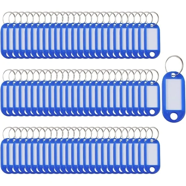Nyckelbrickor 100 st Nyckelringbrickor Nyckelbrickor Plast Nyckelbrickor ID-brickor Nyckelringar Namnlappar Bagage ID-brickor med Etiketter Delad 