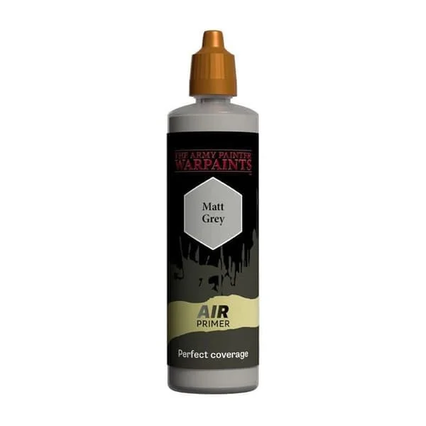 Grå matt grundfärg för målning - The Army Painter - 100 ml - Warpaints: Air Grey Primer - icke giftig - Inomhus