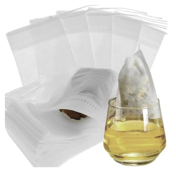 100 stk. tomme teposer for løs te, hvit