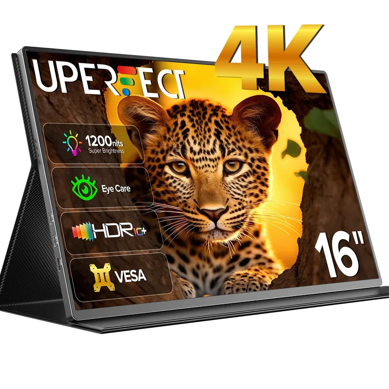 AliExpress - UPERFECT 4K tragbarer Monitor für Laptop 1200nit 16" UHD 3840x2400 Reise Gaming Monitor Bildschirm IPS-Display mit USB Typ C Port und 