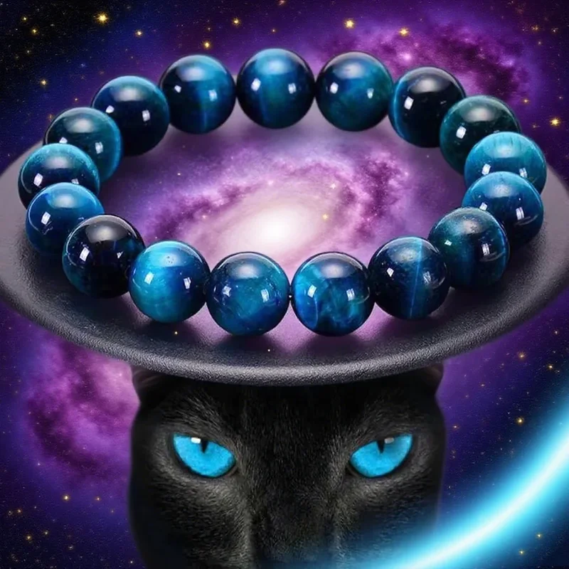 AliExpress - 1 pulsera minimaliste de cuentas de pierre de ojo de tigre azul de 6/8/10mm, pulsera de cuentas redondas de pierre naturelle