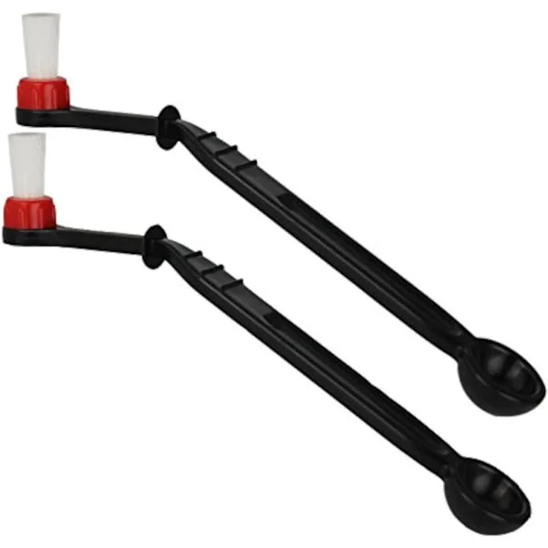 Röd Kaffemaskin Borstrengörare Nylon Espressomaskin Borste Kvarnborste Kaffrengöringsverktyg med Sked (2-pack)