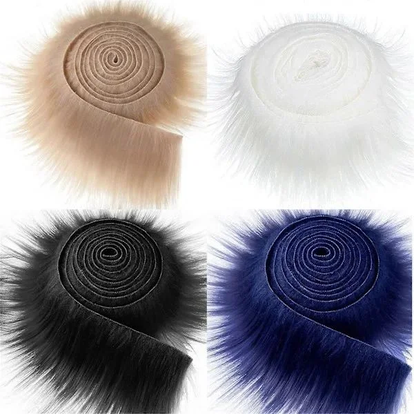 Artificial Fur Ribbon 4pcs/set Christmas Tree Sweater Gnome for Doll Beard Decoration for Christmas Garland Wreath Costume Trimming Material Color 2