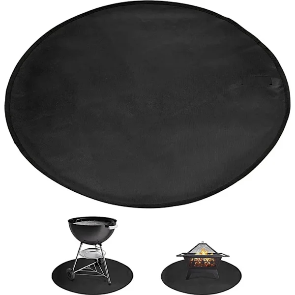 36 inch Grill Mats Grill Protector Mat Fire Pit Mat Fireproof Mat Fireproof Pad Flame Retardant Grill Accessories Black