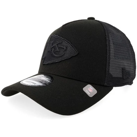 New Era - NFL Svart trucker Keps - Hatstore Exclusive x Kansas City Chiefs 9FORTY Black A-frame Trucker @ Hatstore