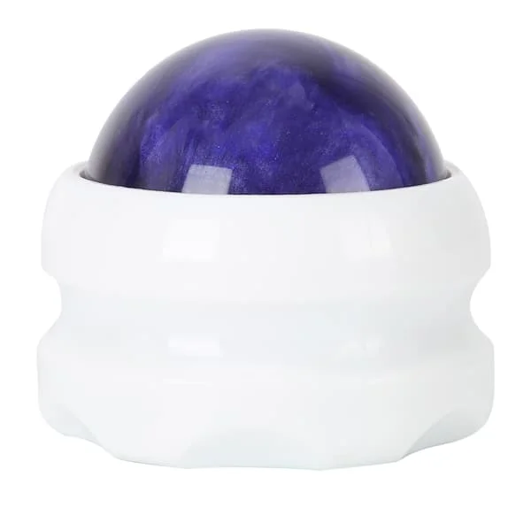 Essential Oil Massage Ball Muscle Relaxing Roller Ball Massager for Neck, Legs, Hand (White Base) Purple