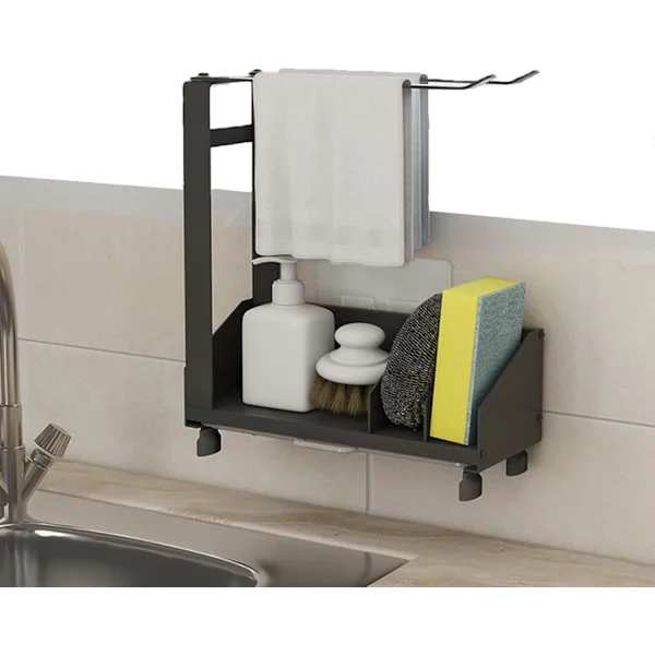 Sink Storage, Removable Drip Tray Dishcloth Drying Rack For Kitchen Or Bathroom, Stainless Steel Sponge Holder, Hollow Bottom Design, Removable