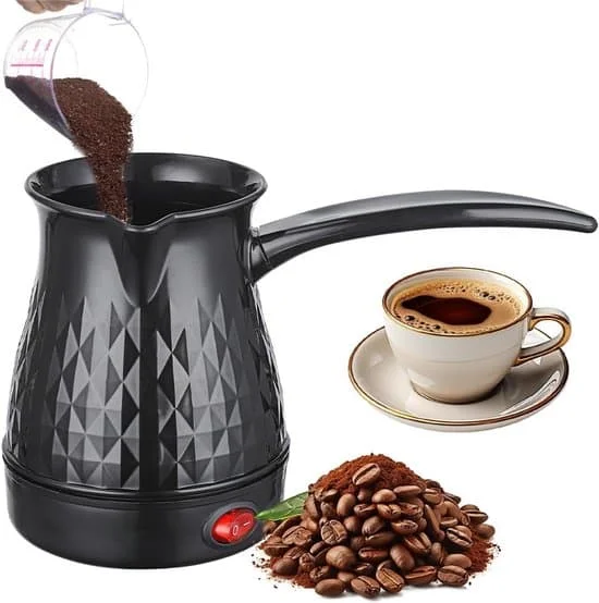Sähköinen kahvinkeitin espressokone – 500 ml tilavuus – induktioyhteensopiva – lämmityskannu – turkkilainen kahvipannu – retkeilyyn, kotiin, teelle ja