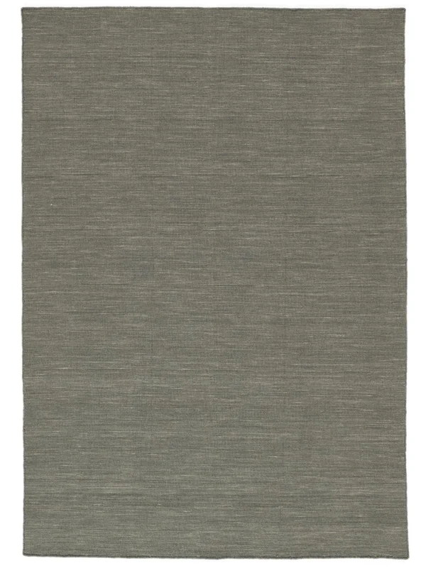 Handloom Flat 250X350 Large Dark Grey Plain (Single Colored) Wool Rug