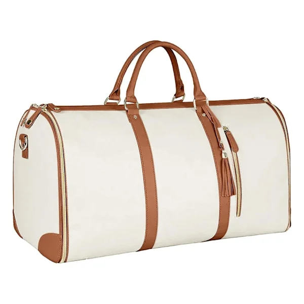 2-in-1 Foldable PU Leather Travel Bag, Convertible Suit Bag, Travel Garment Bag for Women