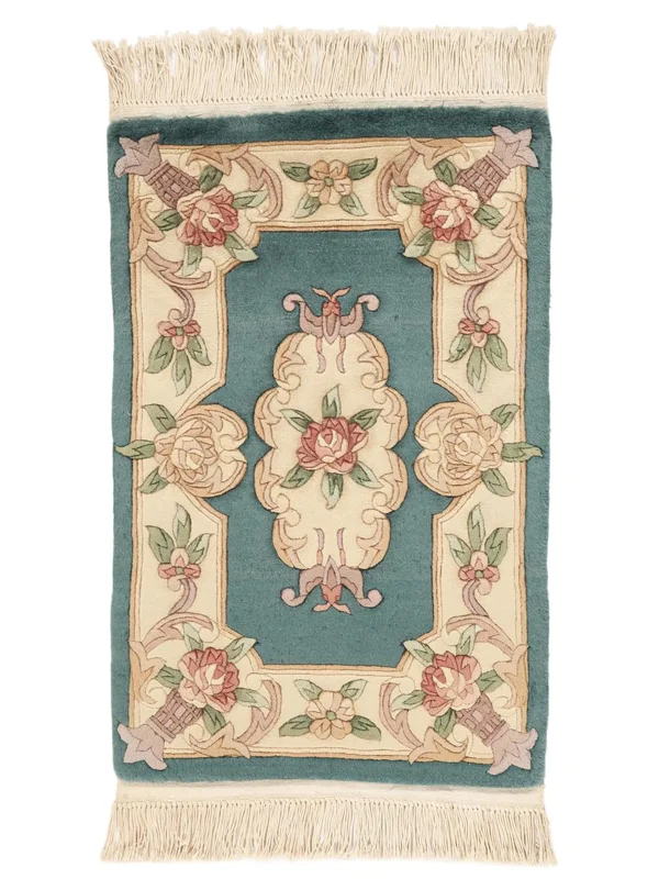 China 90 Line Rug Hand Knotted 60X90 Beige/Orange