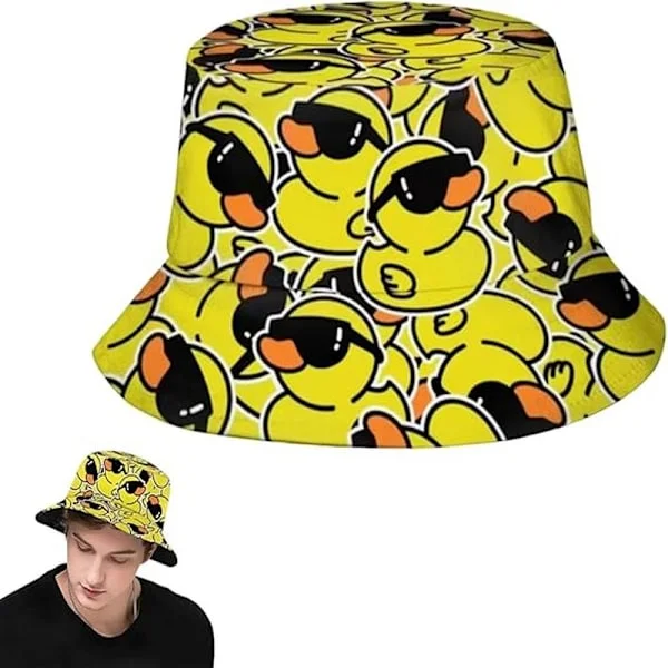 Bucket Hat, Cute Duck, Suitable for Men and Women, Summer Hat Travel Beach Fashion Packable Sun Hat for Adults Teenagers Yellow