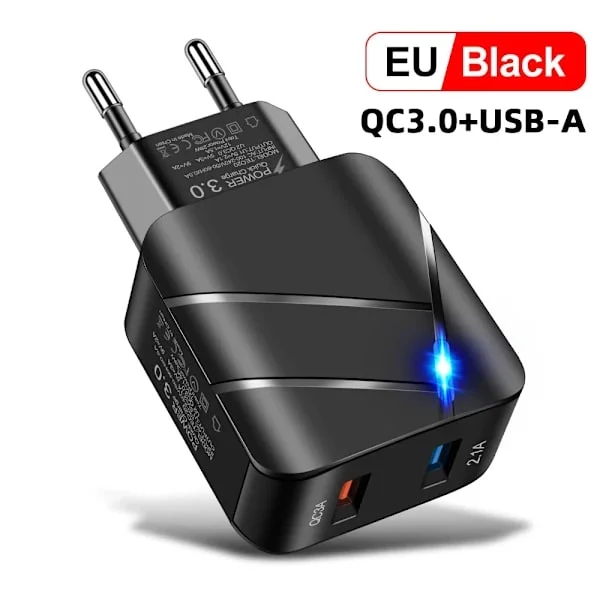 Pikalaturi 28W 40W Laturi QC3.0 2A Pikalaturi Matkapuhelinlaturi Yhteensopiva Samsung Xiaomi iPhone 12 28W-QC3.0-Musta-EU