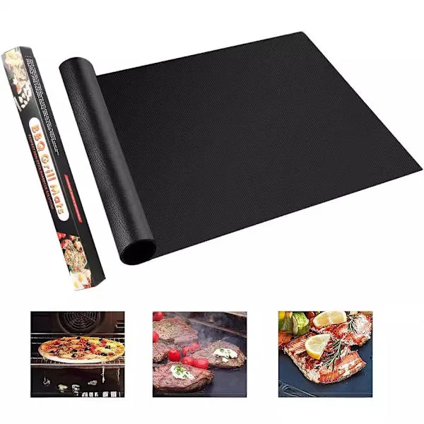 Teflon utendørs grillmatte, non-stick, høy temperaturbestandig BBQ grillmatte, kobber grillmatte PTFE (3 STK)