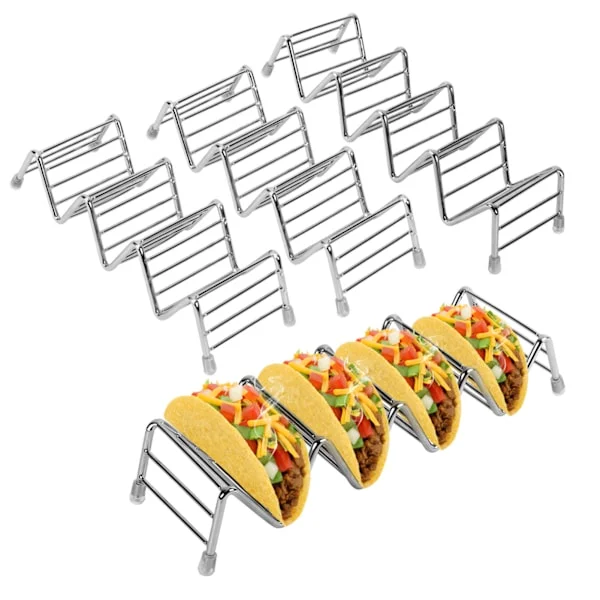 Happy Taco Holder, 4-pack Stainless Steel Taco Stand V Space Taco Stand with Protective Tips f