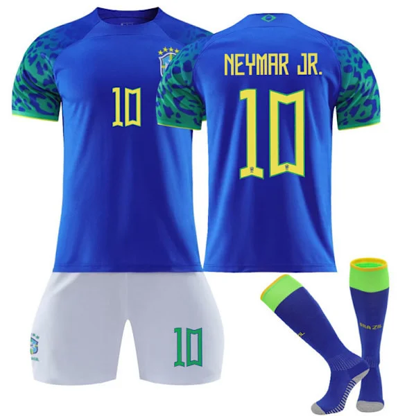 Brasil Hemm/Borta Fotbollströja Neymar 10 Barn Fotbollströja 16(90-100cm)
