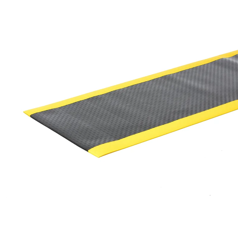 Anti-fatigue non-slip mat SECURE, full roll, 910x18300 mm, black, yellow