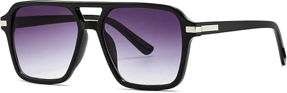Firkantede Aviator Solbriller for Menn Kvinner Mote Vintage Firkantede Solbriller Trendy Klassiske Aviator Shades